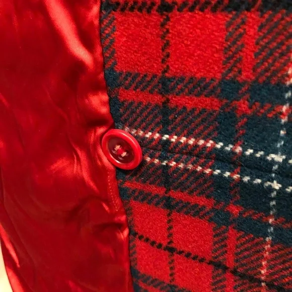 Pendleton Wool Red Plaid Coat Vtg. 50's - Small Perfect for Fall & the Holidays - Picture 10 of 15